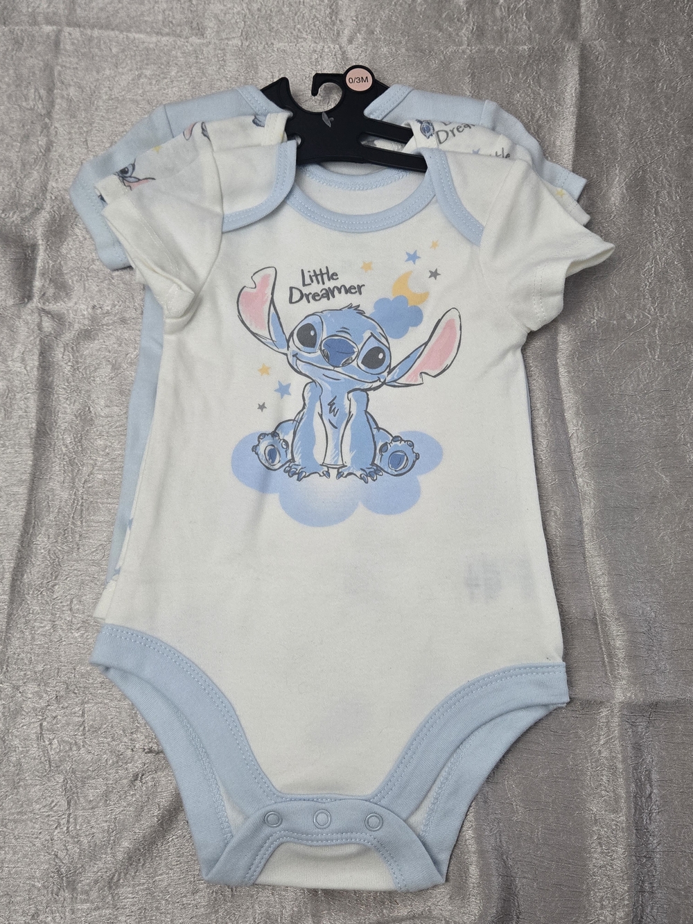 Disney 'Little Dreamer' Stitch Blue & White One-Piece Bodysuit